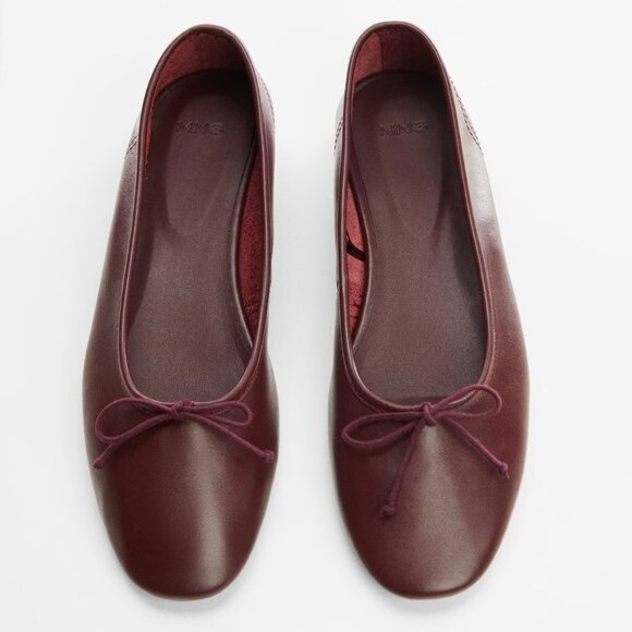 SOLD OUT • Burgundy leather ballet flats • Worn twice only - Picture 3 of 10